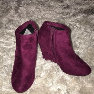 Purple booties